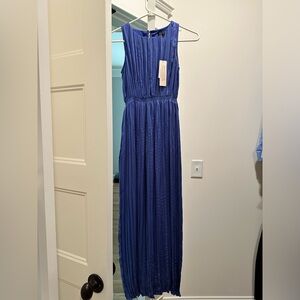 Banana republic blue pleated dress